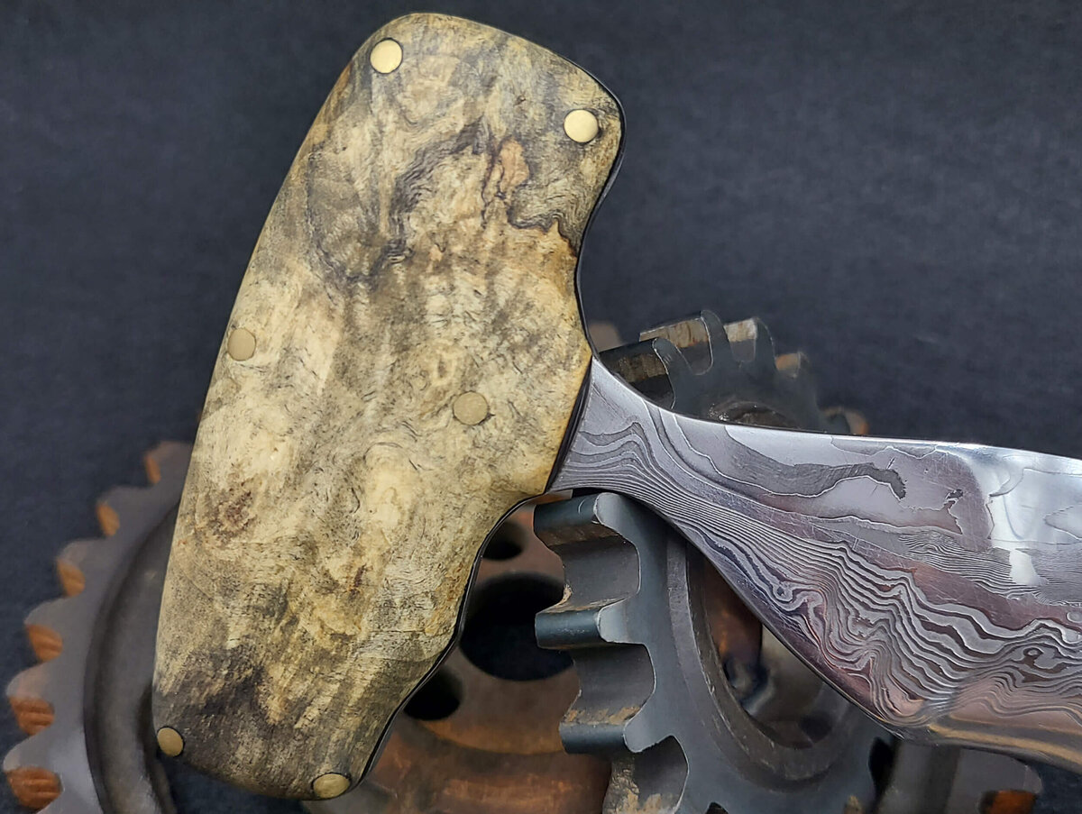 Hand Forged Damascus Push Dagger Rusty Dragon Forge