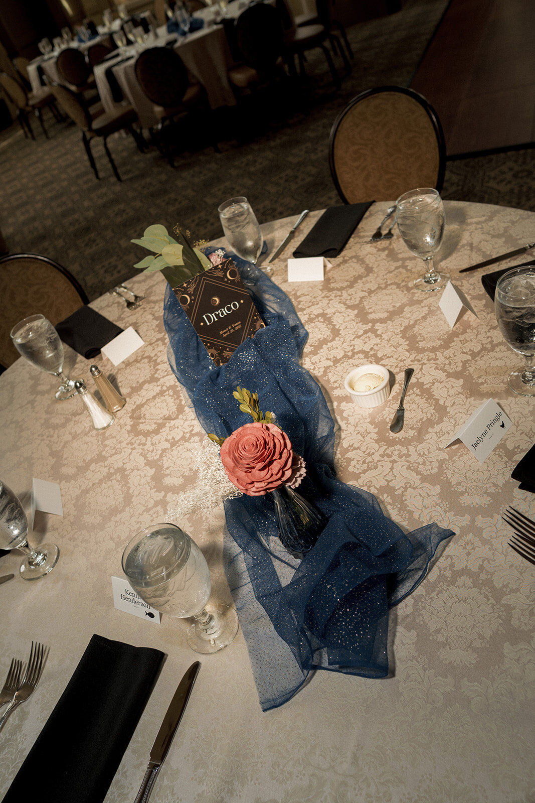 wedding reception table decor celestial