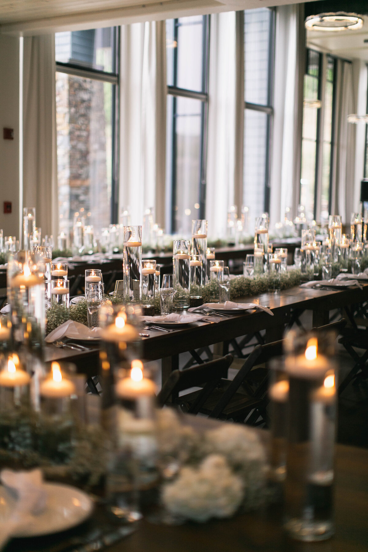 table setting with candles