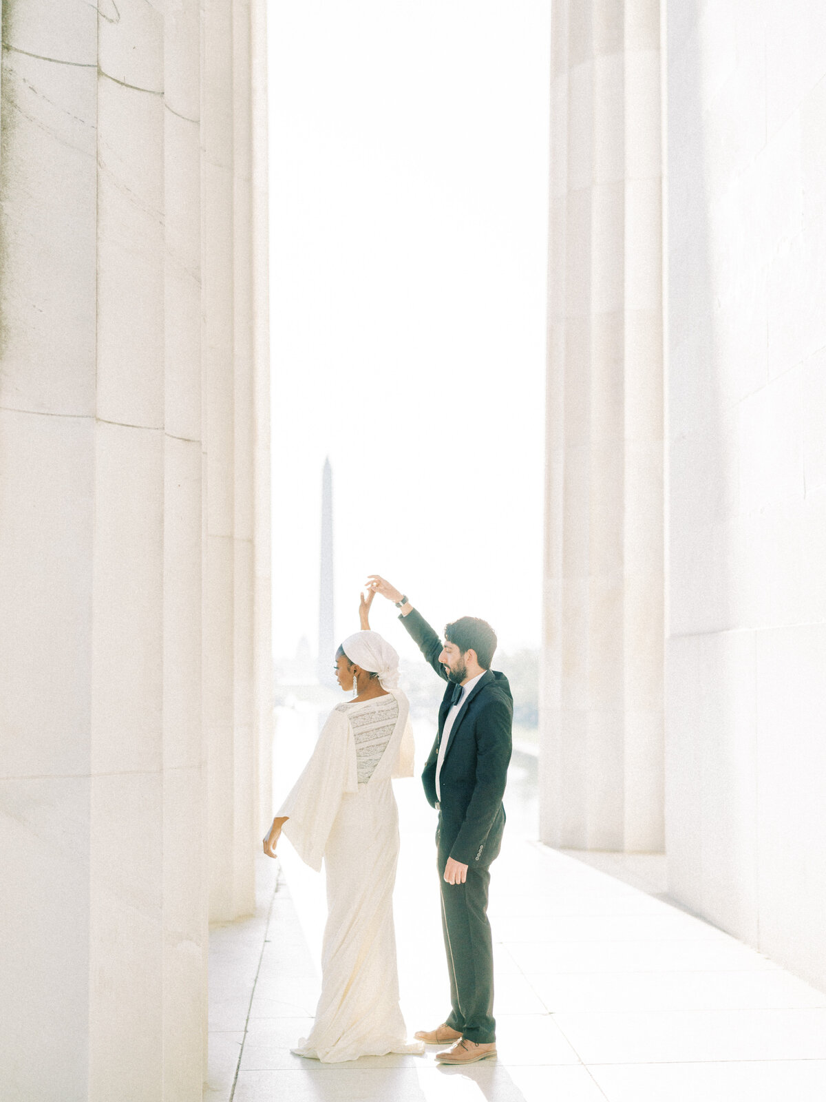 Washington DC Sunrise Lincoln Memorial Engagement Session | Amarachi Ikeji Photography 18