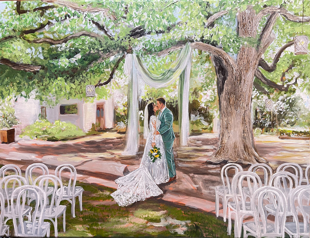 live wedding painting in austin - barr mansion - artist Laura Herndon , texasweddingpainting.com