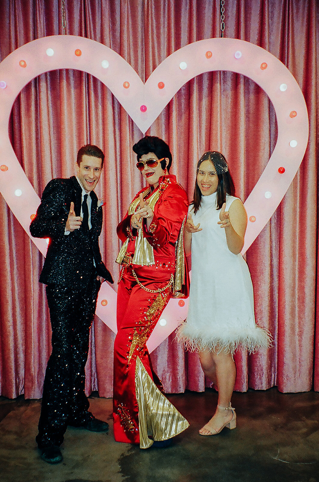Couple with Elvis in Las Vegas