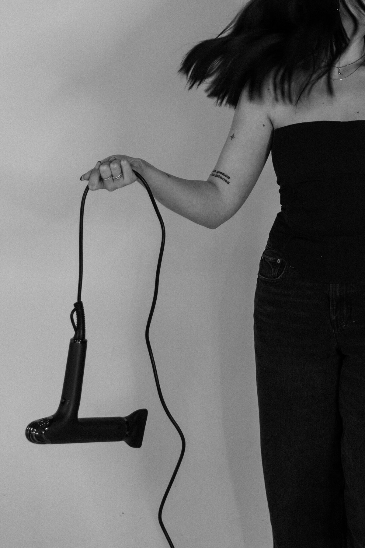 Hairstylist Branding Photos in Black and White in Minneapolis 