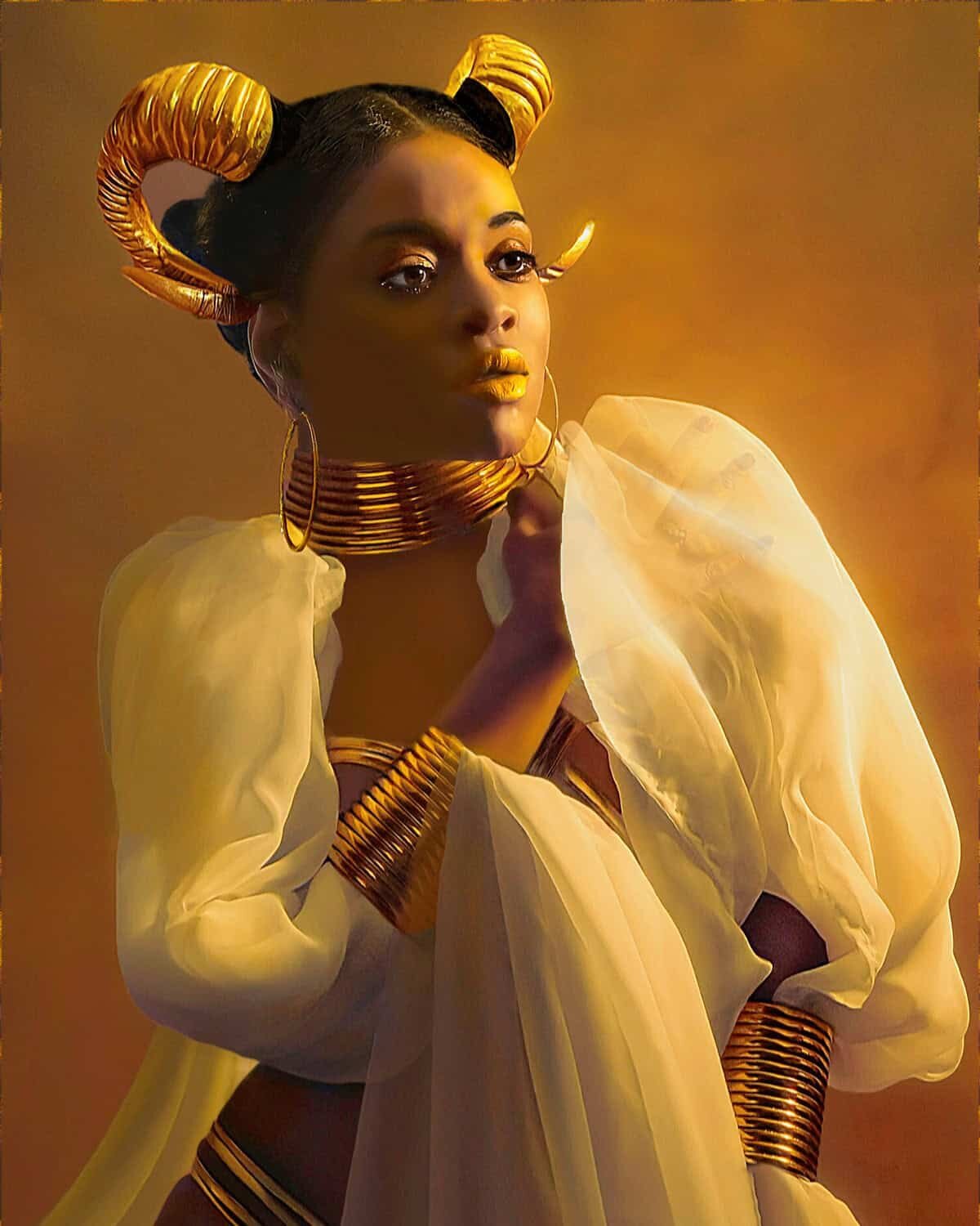 Aries goddess with horns