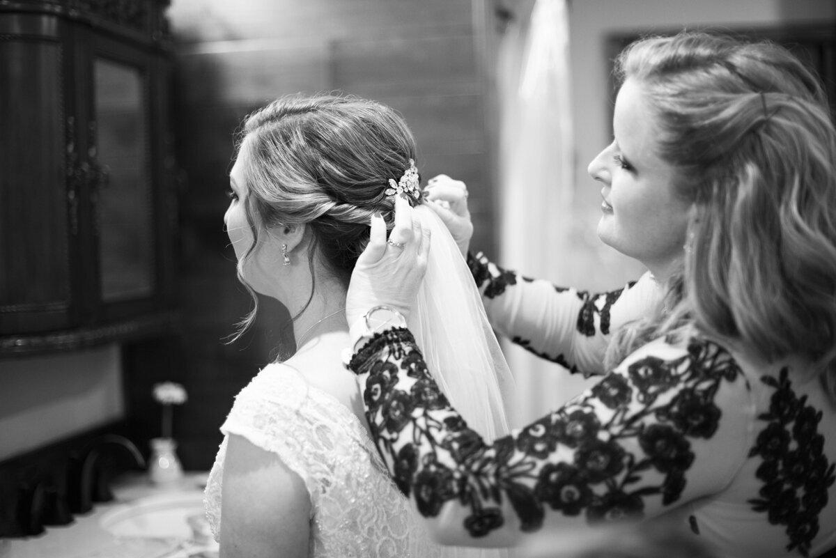 Bride getting ready