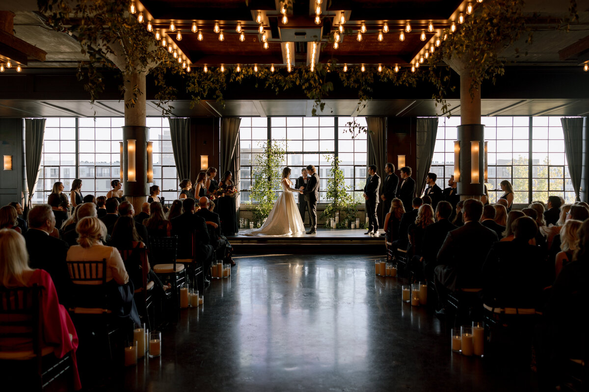 A photo of the wedding ceremony at the Astorian wedding in Houston.