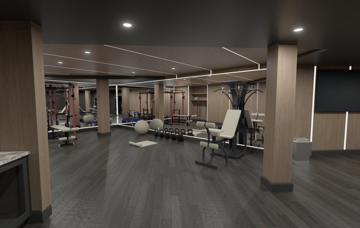 Gym with wood floor