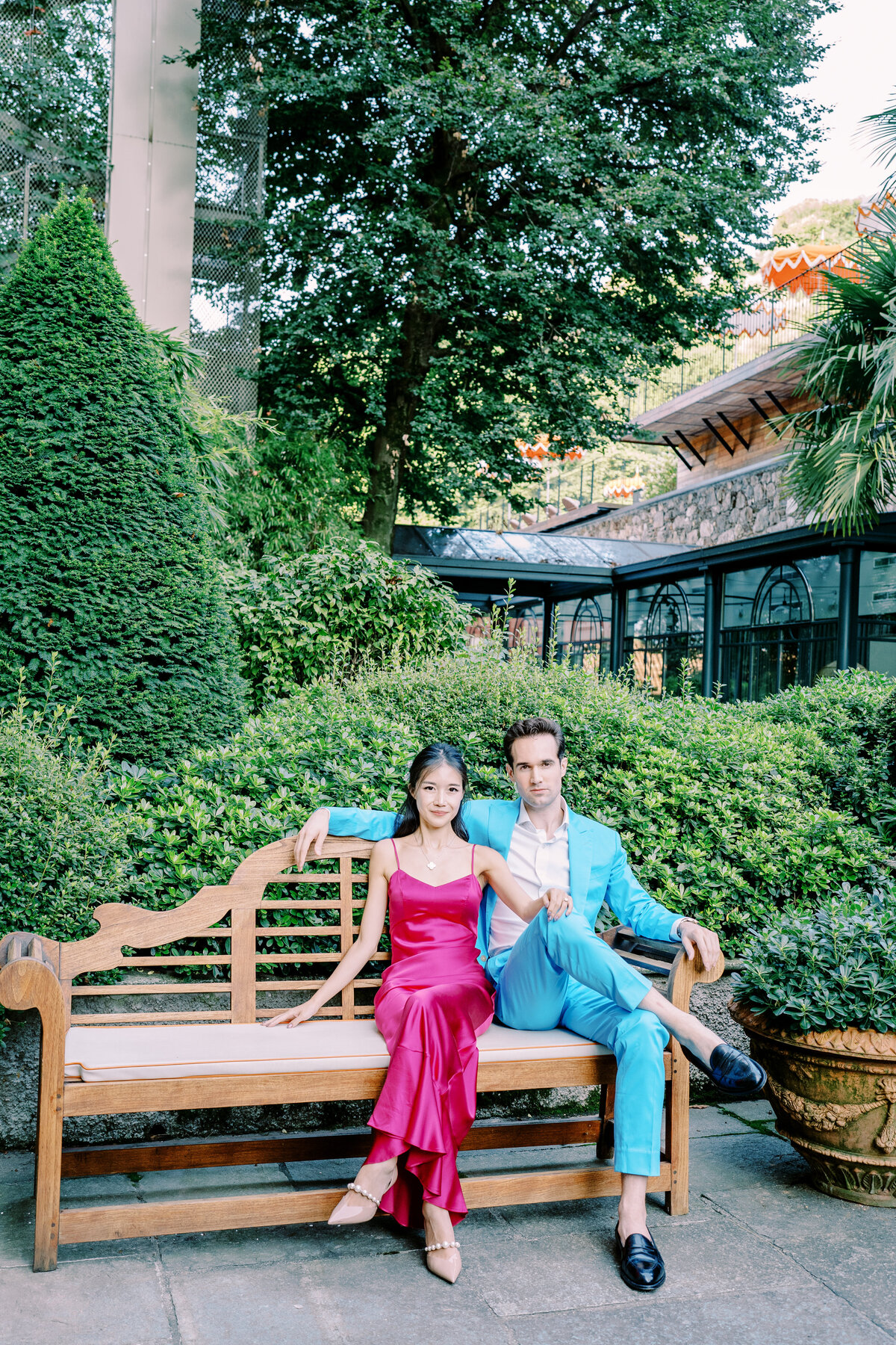Engagement session at Grand Hotel Tremezzo on Lake Como in Italy photographed by Lake Como Photographer