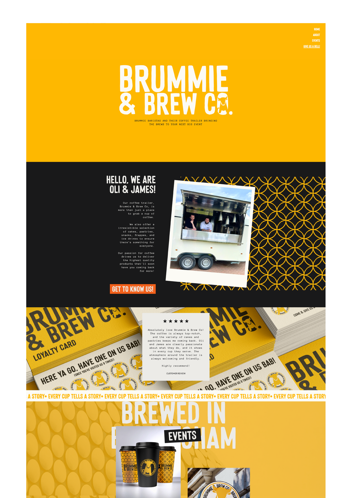 Brummie & Brew Website Mockup