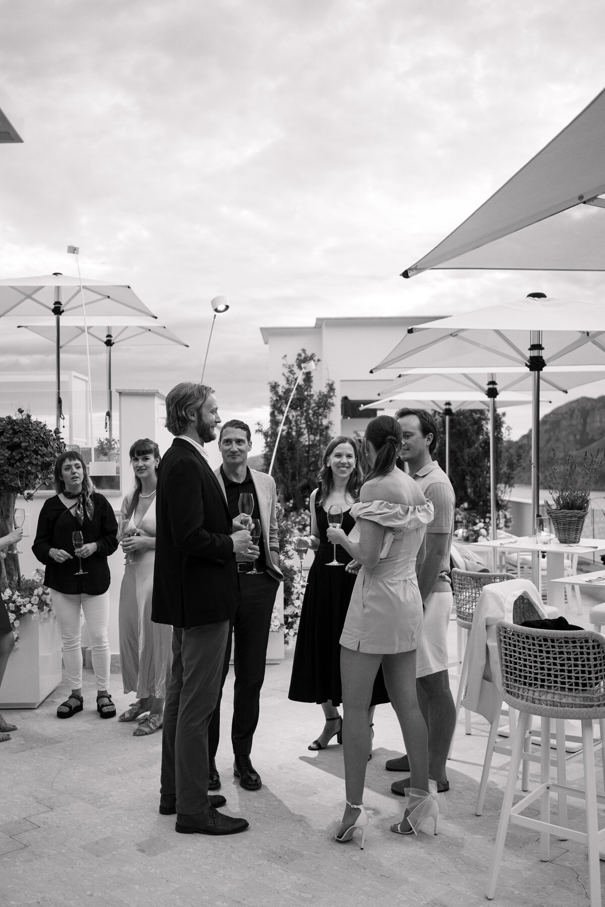 Welcome party candids at Amalfi wedding