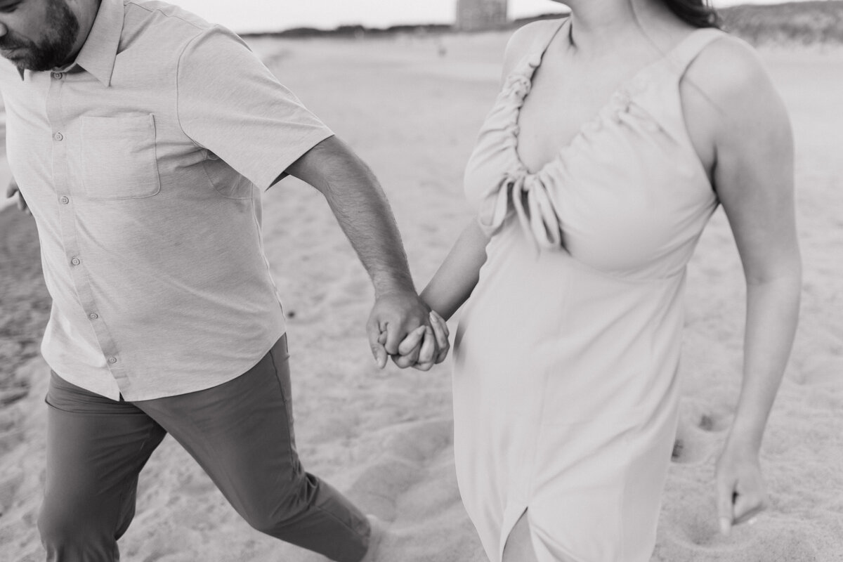 Black and white Indianapolis engagement photography detail