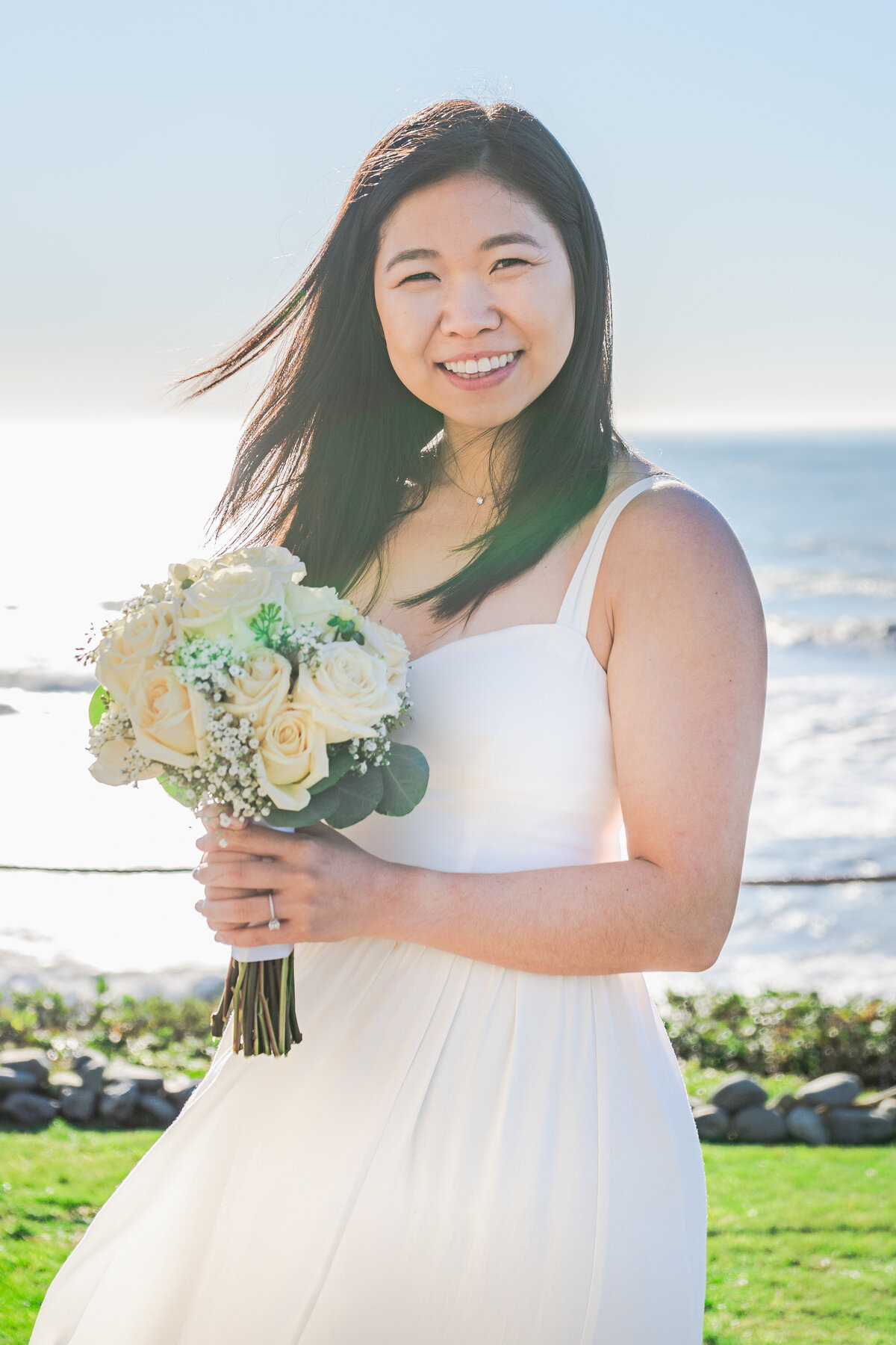 Bridal portrait of a beautiful Chinese-American bride in San Francisco