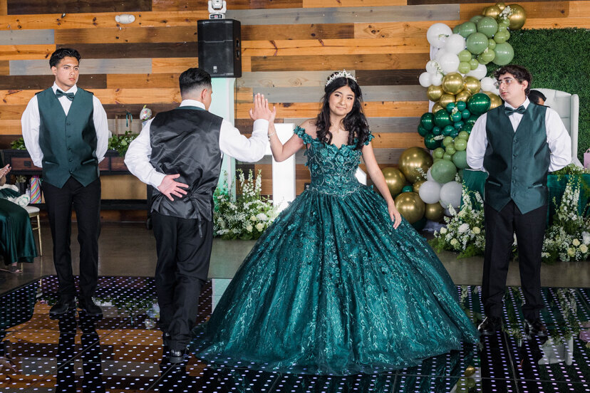 quinceanera-dance-court-green-dress