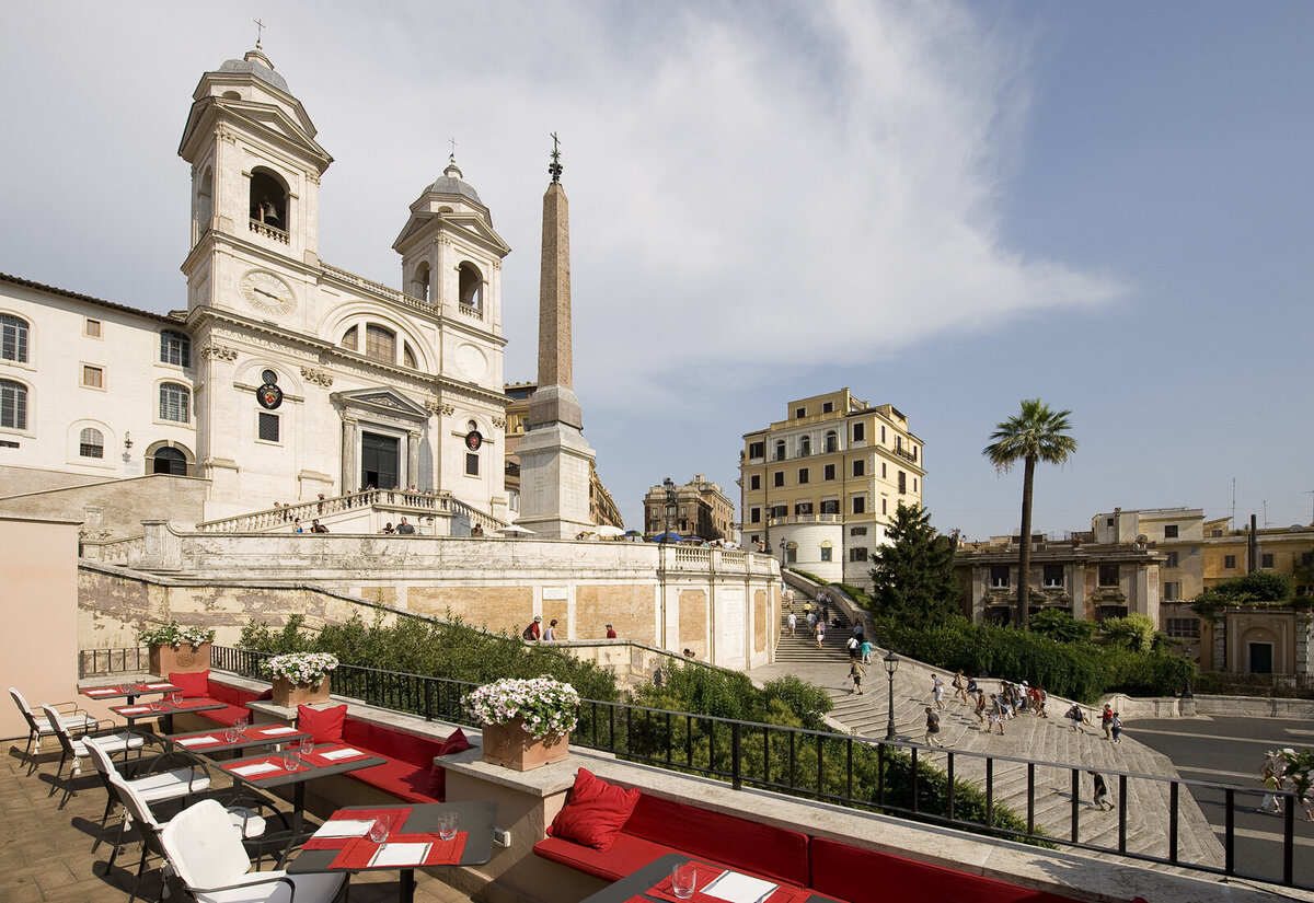 Waterstone - Il Palazzetto - Rome - Italy - Luxury Boutique Hotel - Palazzetto terrazza lunch wideangle