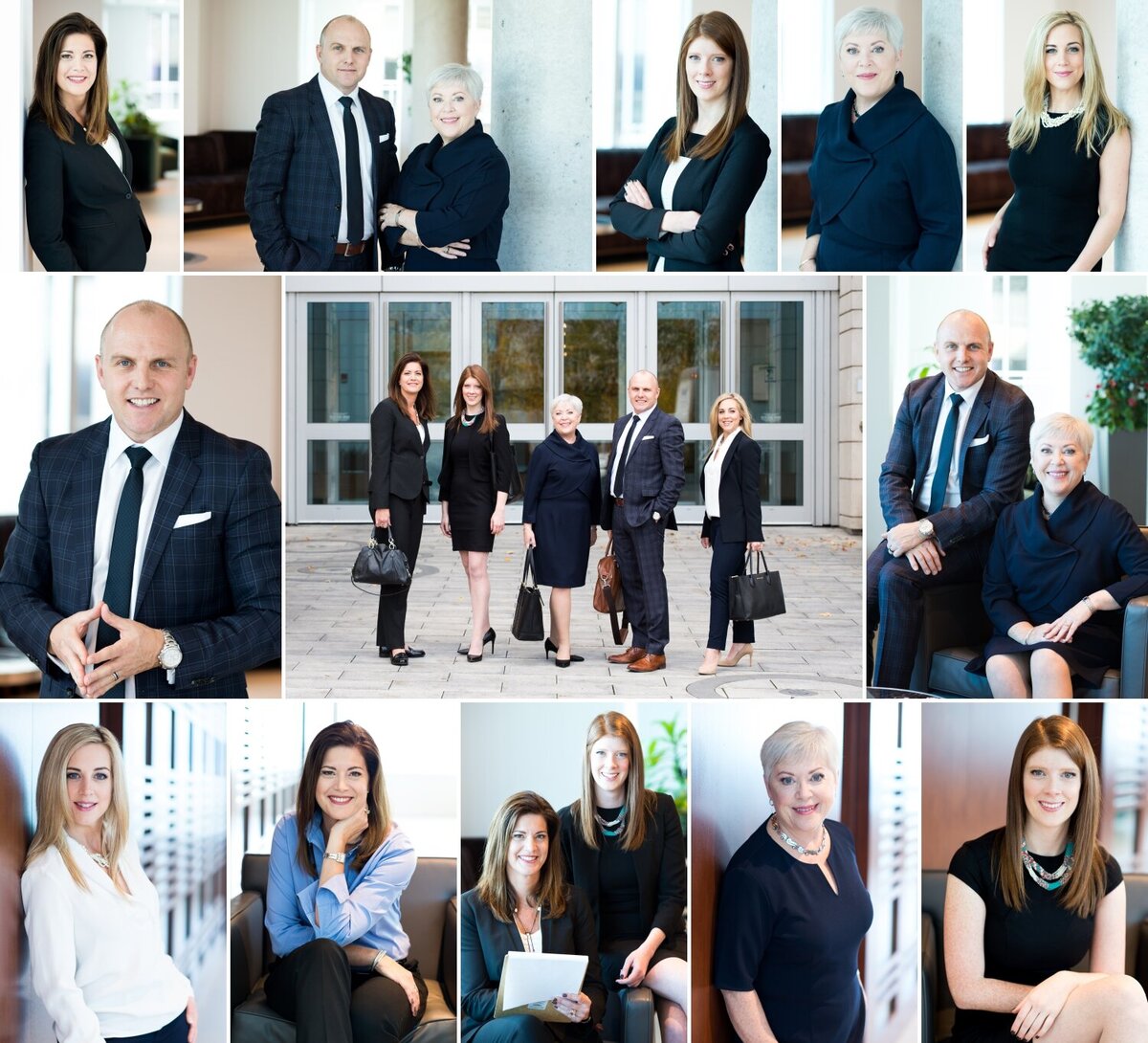 collage of branding photos showing CIBC advisors in various poses and outfits