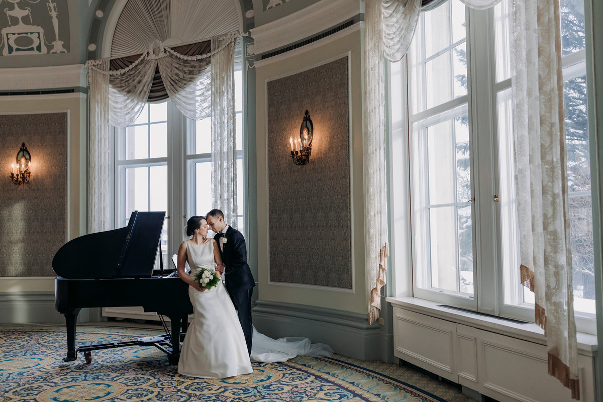 elegant fairmont hotel macdonald wedgewood room wedding portriats