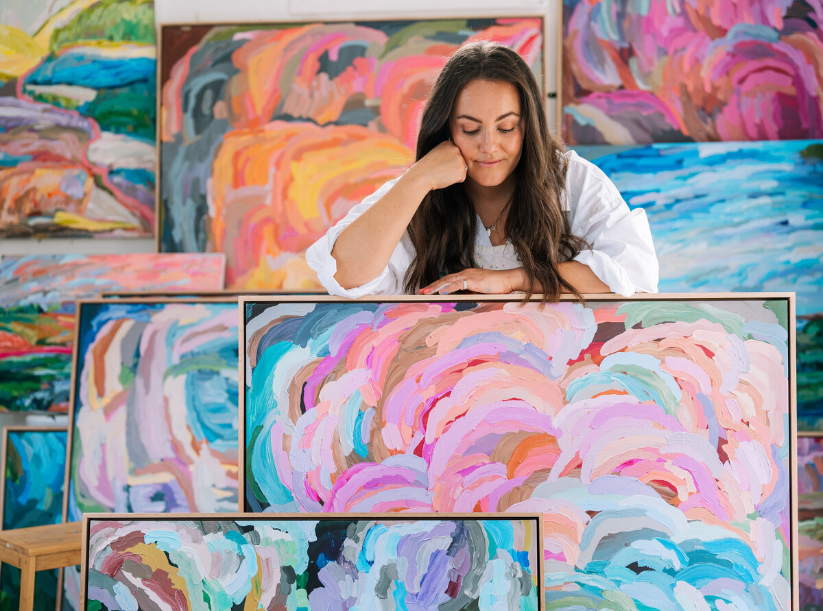 2024-08-21 Erin Reinboth Art | Surf Coast Australian Abstract Artist | Brand photoshoot with Bobby Dazzler Photography in Erin's studio at Ashmore Arts-27
