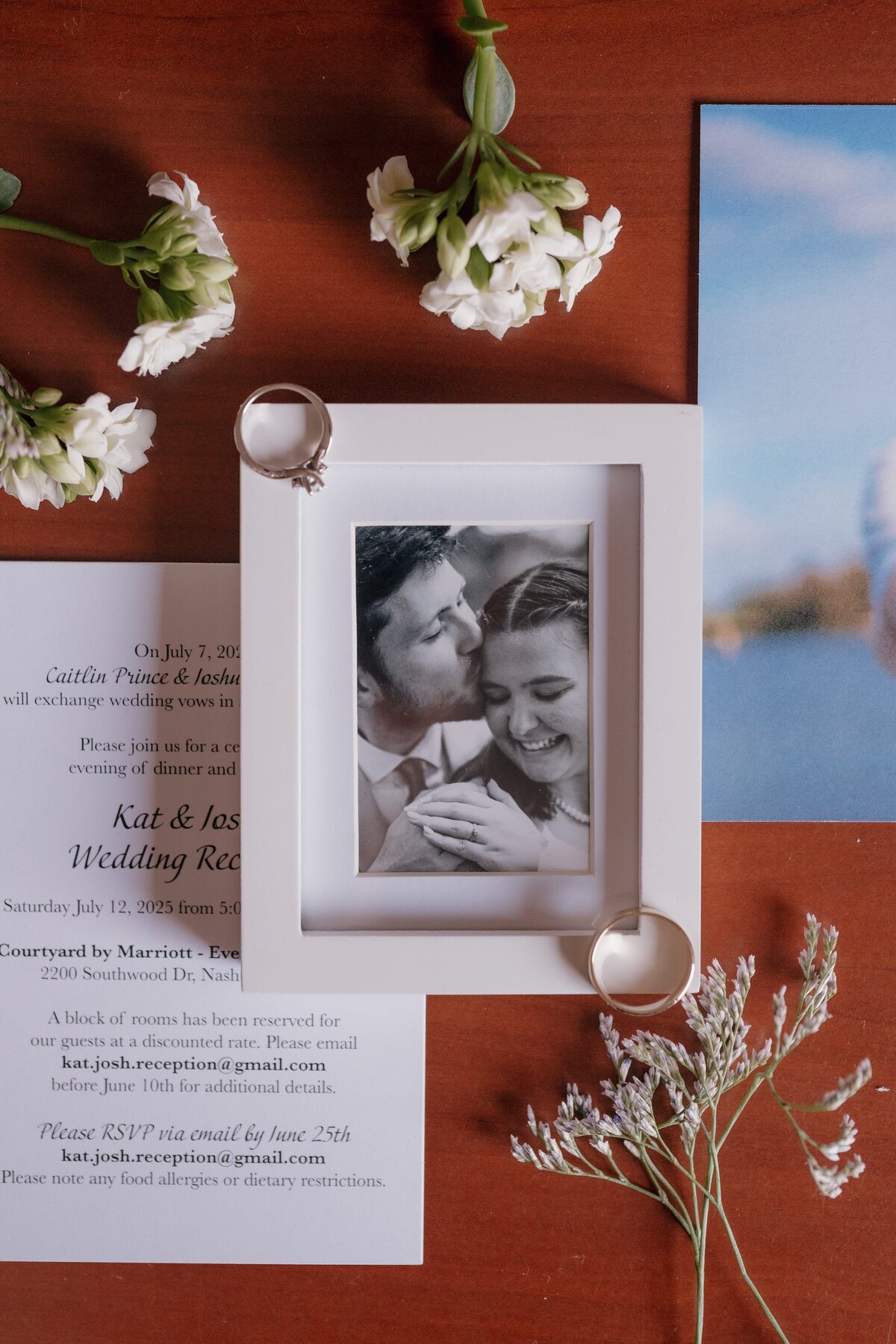 wedding flat lay invitation photo