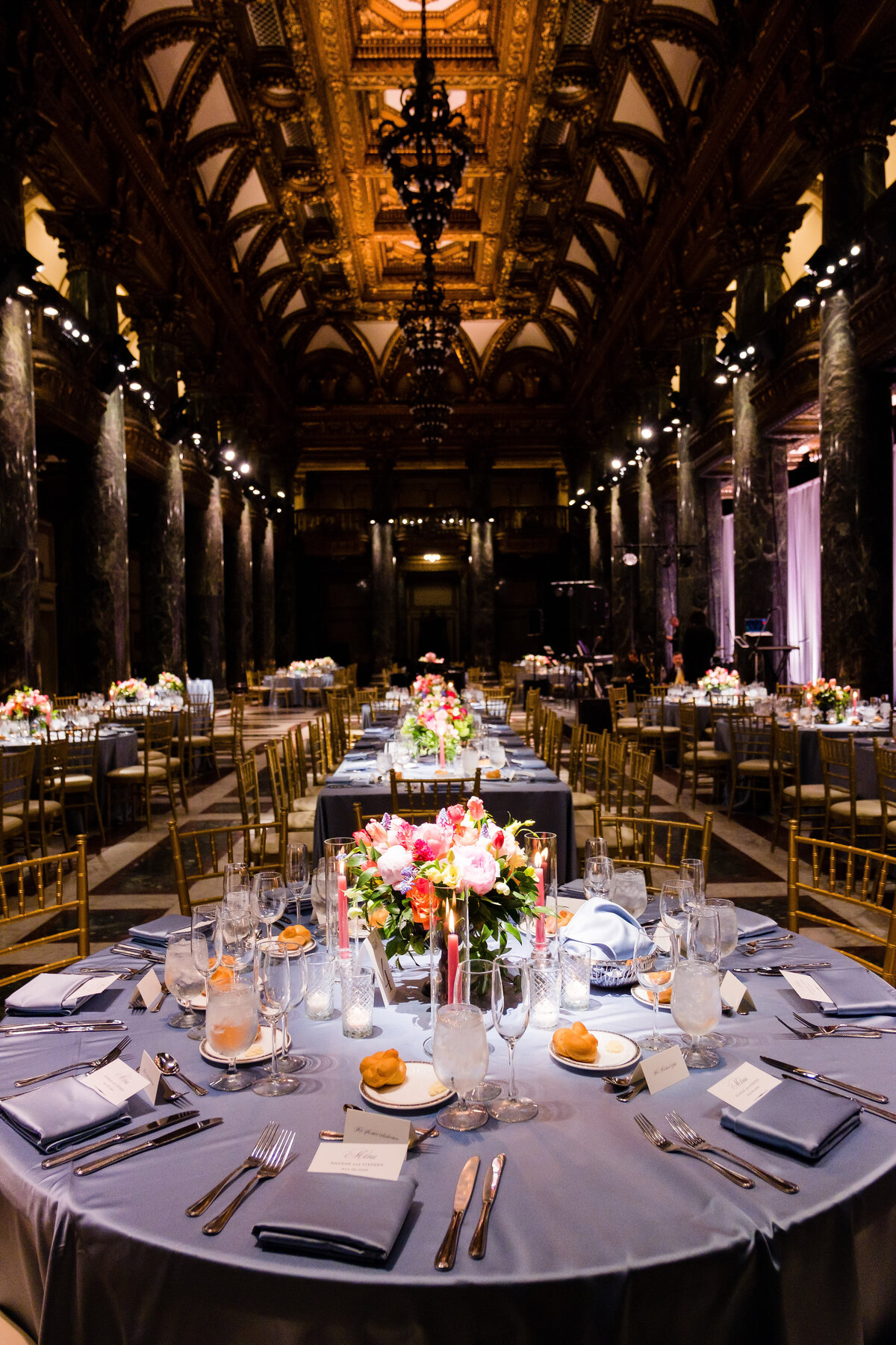 wedding colorful reception carnegie museum