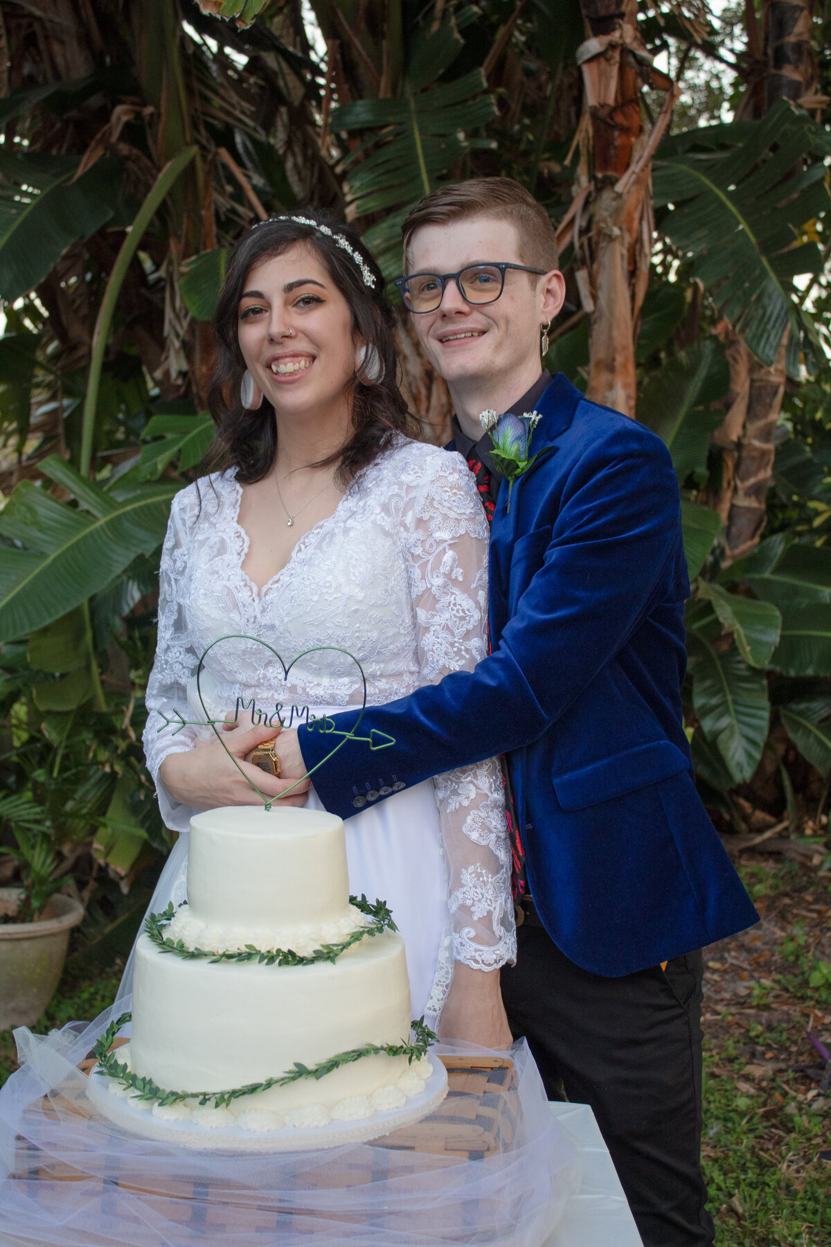 couple with cake