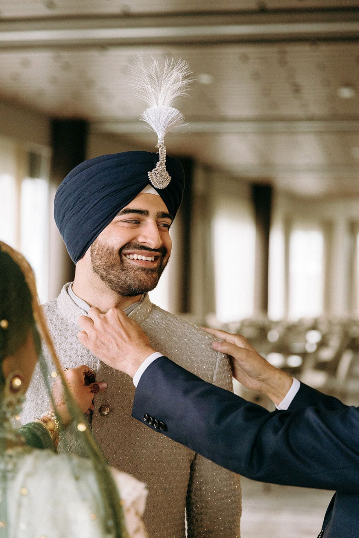 sikh-wedding-ceremony-blue-groom-turban-kalangi-kalgi