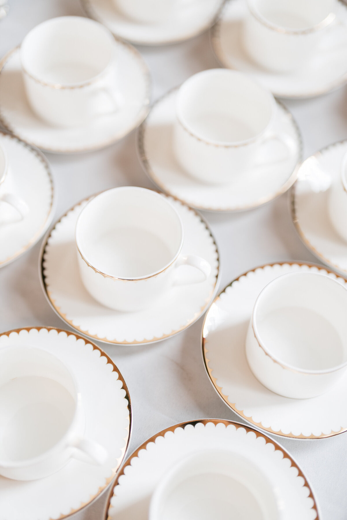 tea cups for tea at wedding reception