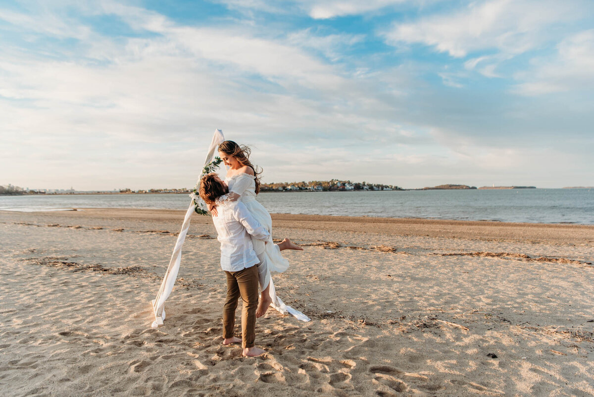 Wollaston Beach Elopement celebrate