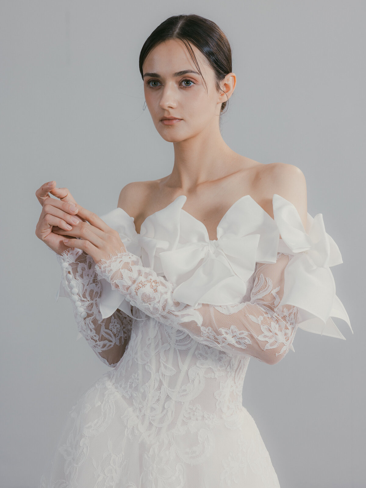 Bow detail wedding dress