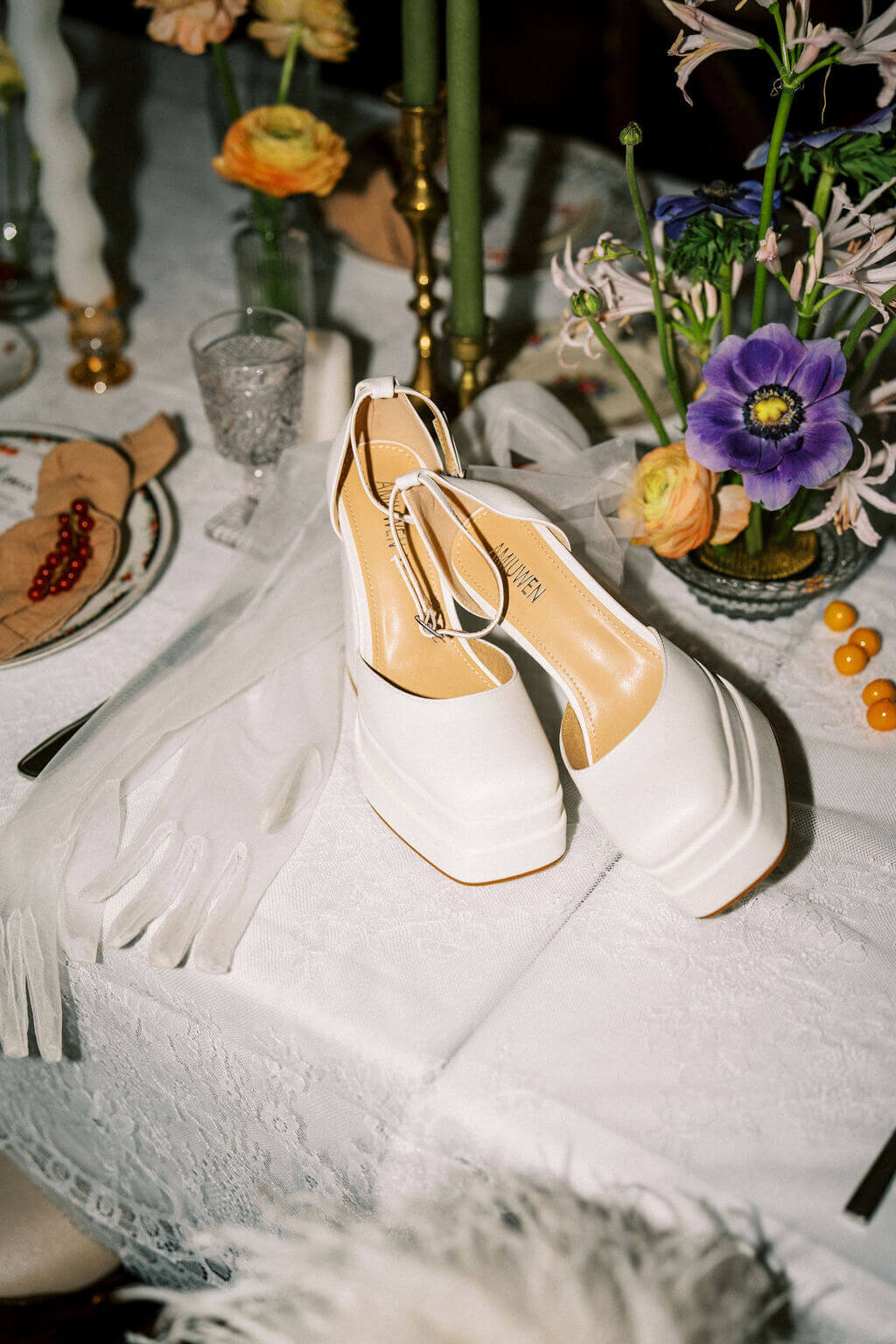 Fun retro wedding heels