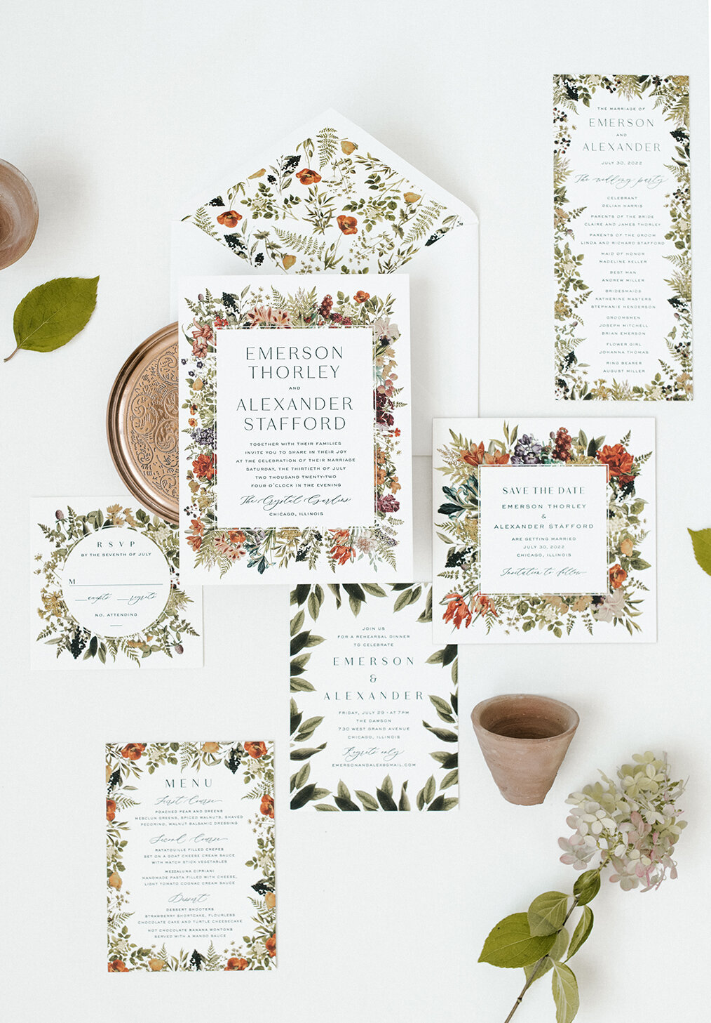 Custom Full Design Illustrated Wedding Invitation | Nikisha King Design