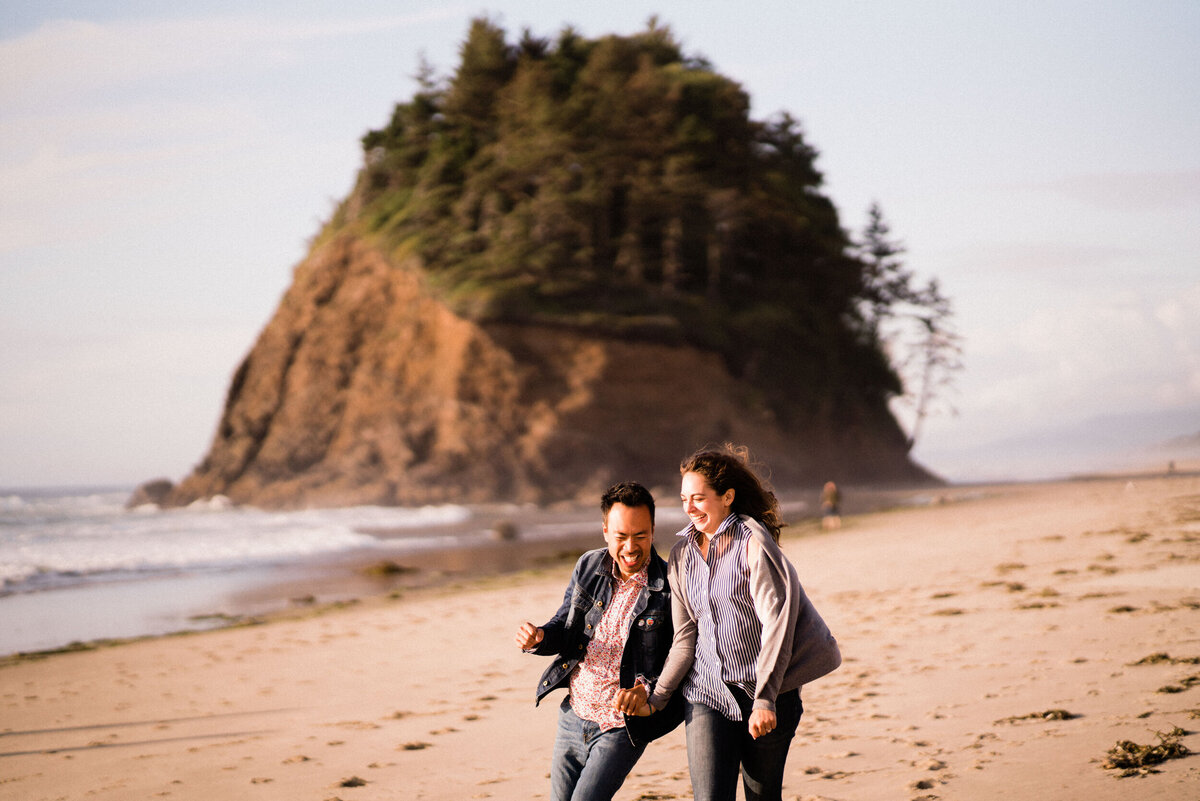 husband and wife pose for intimate wedding portraits with oregon photographers