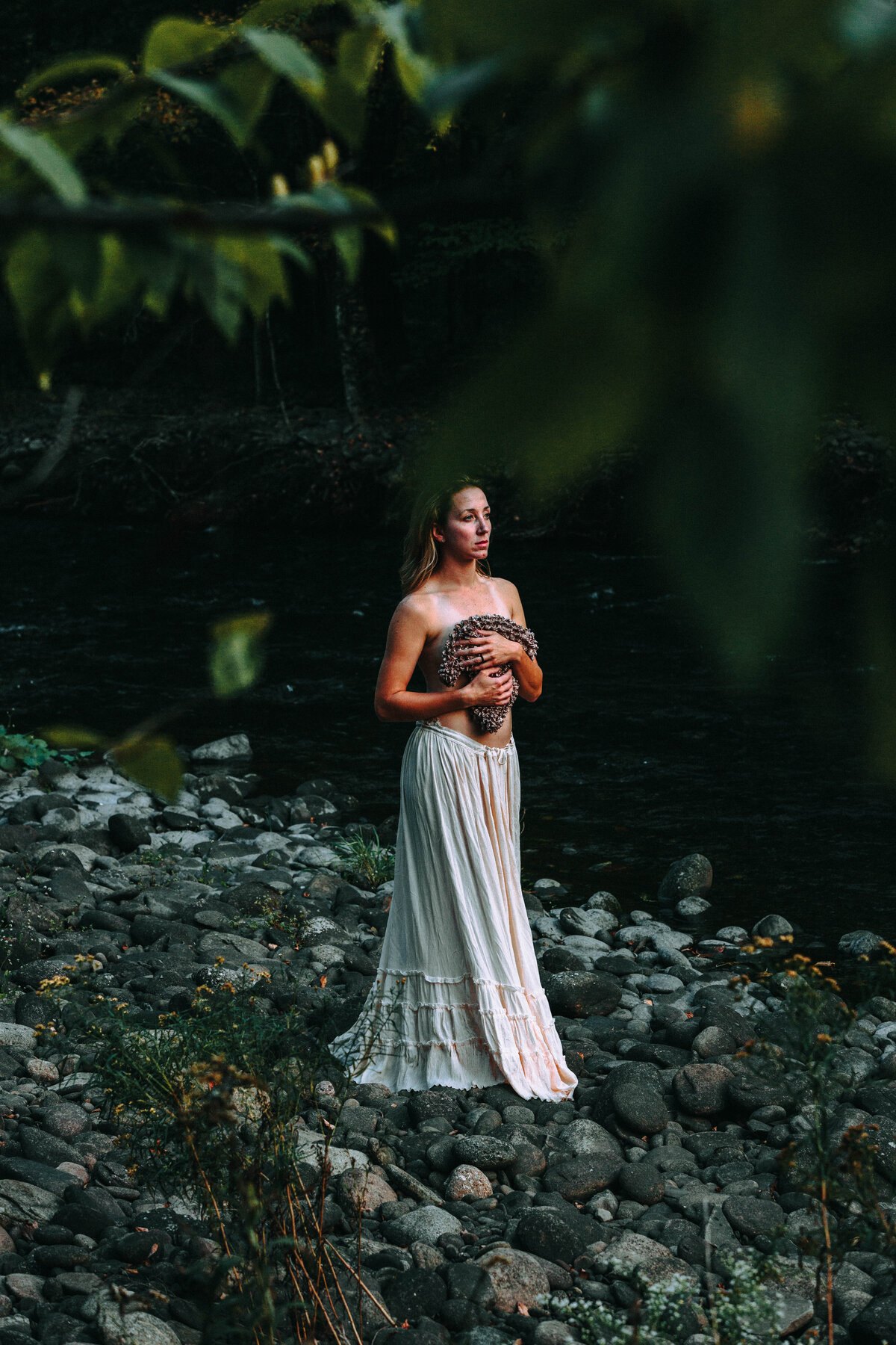 Outdoor boudoir intimate portraits in Upstate New York