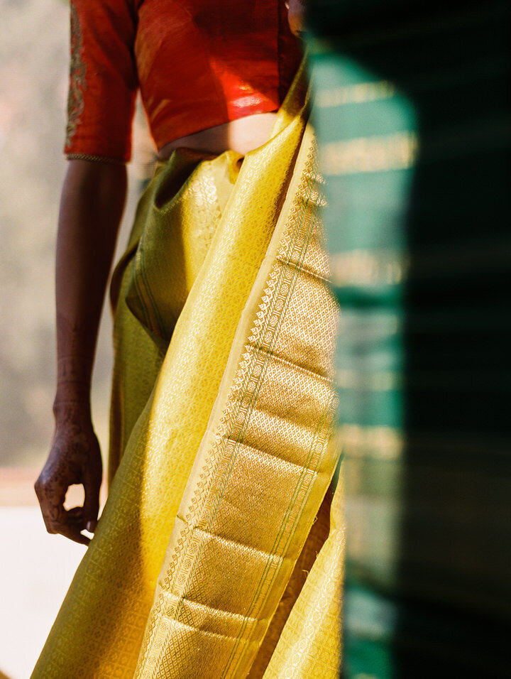 red and green indian wedding sar