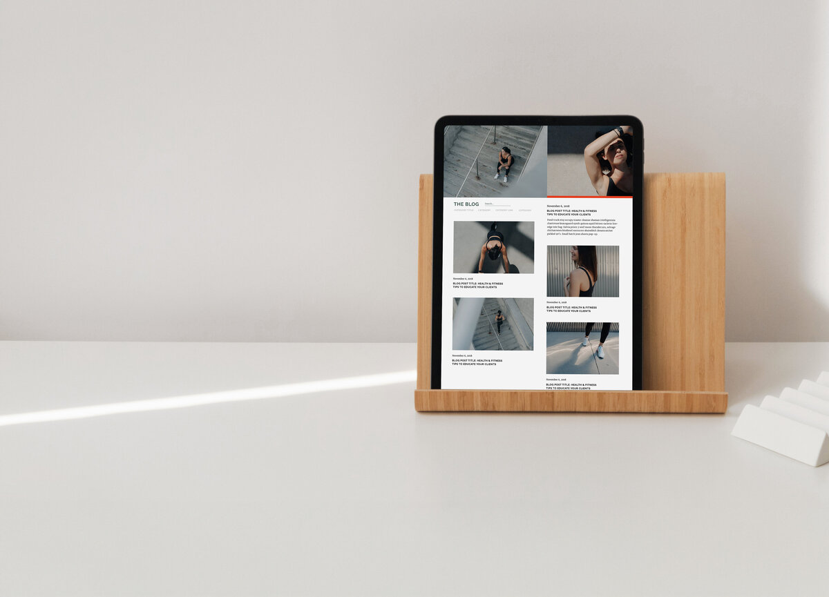 Showit website template displaying a Private Sessions page for a boutique fitness studio.