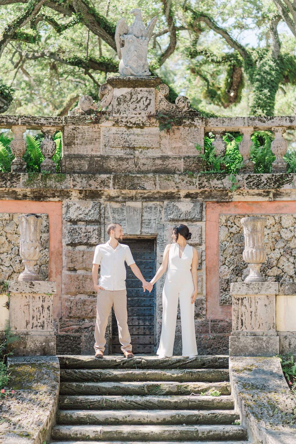 engagement at Vizcaya Museum and Gardens