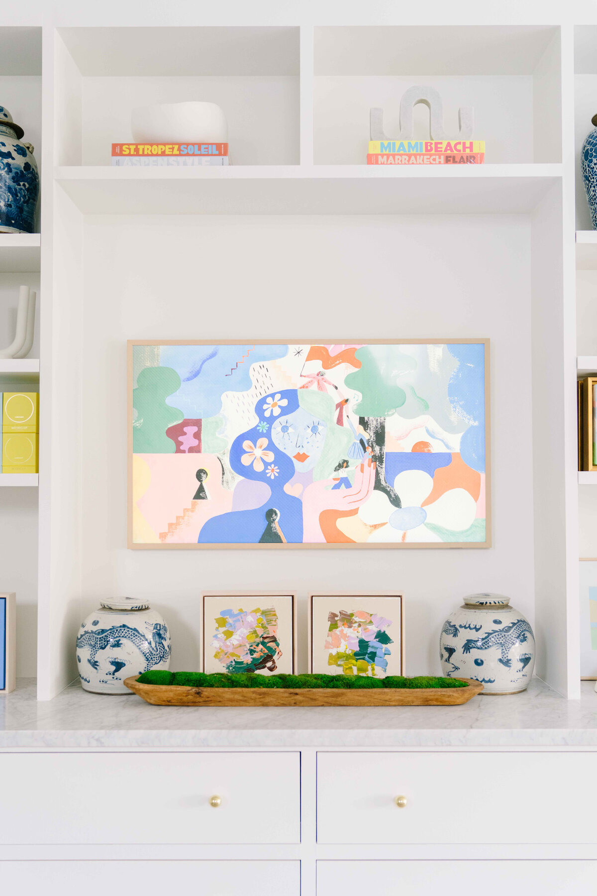 oyster creek studios office colorful painting