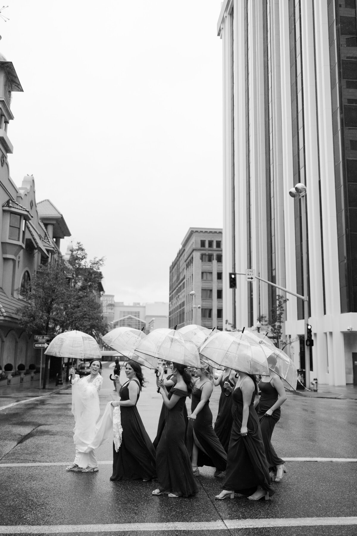 Rainy Downtown Wedding
