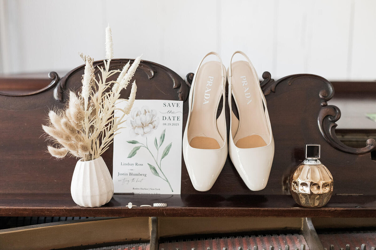 Shoes, wedding invited for Long Island wedding