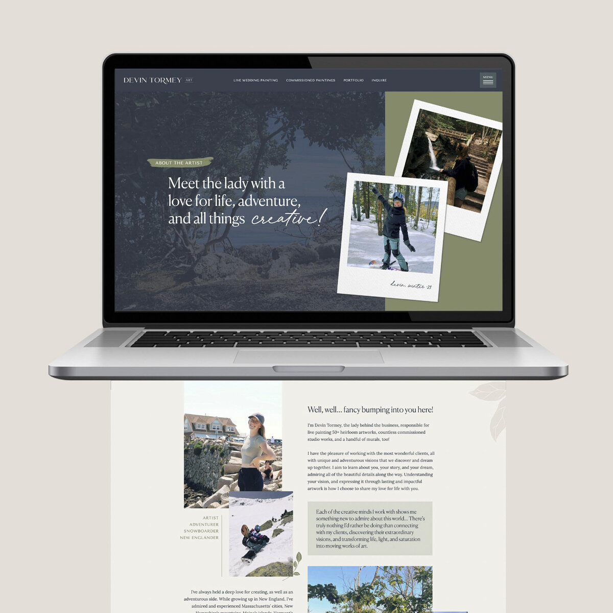 About page mockup