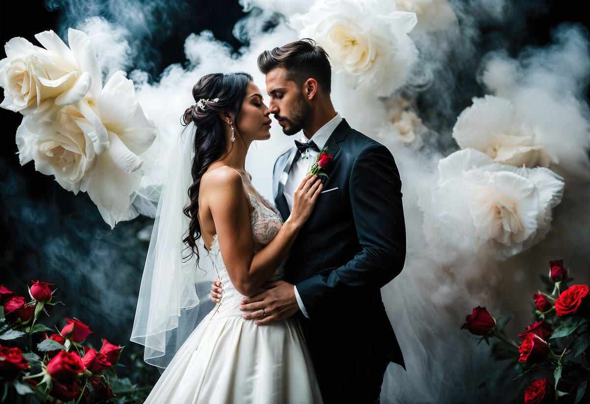 san-francisco-wedding-bride-and-groom-wedding-portrait-smoke