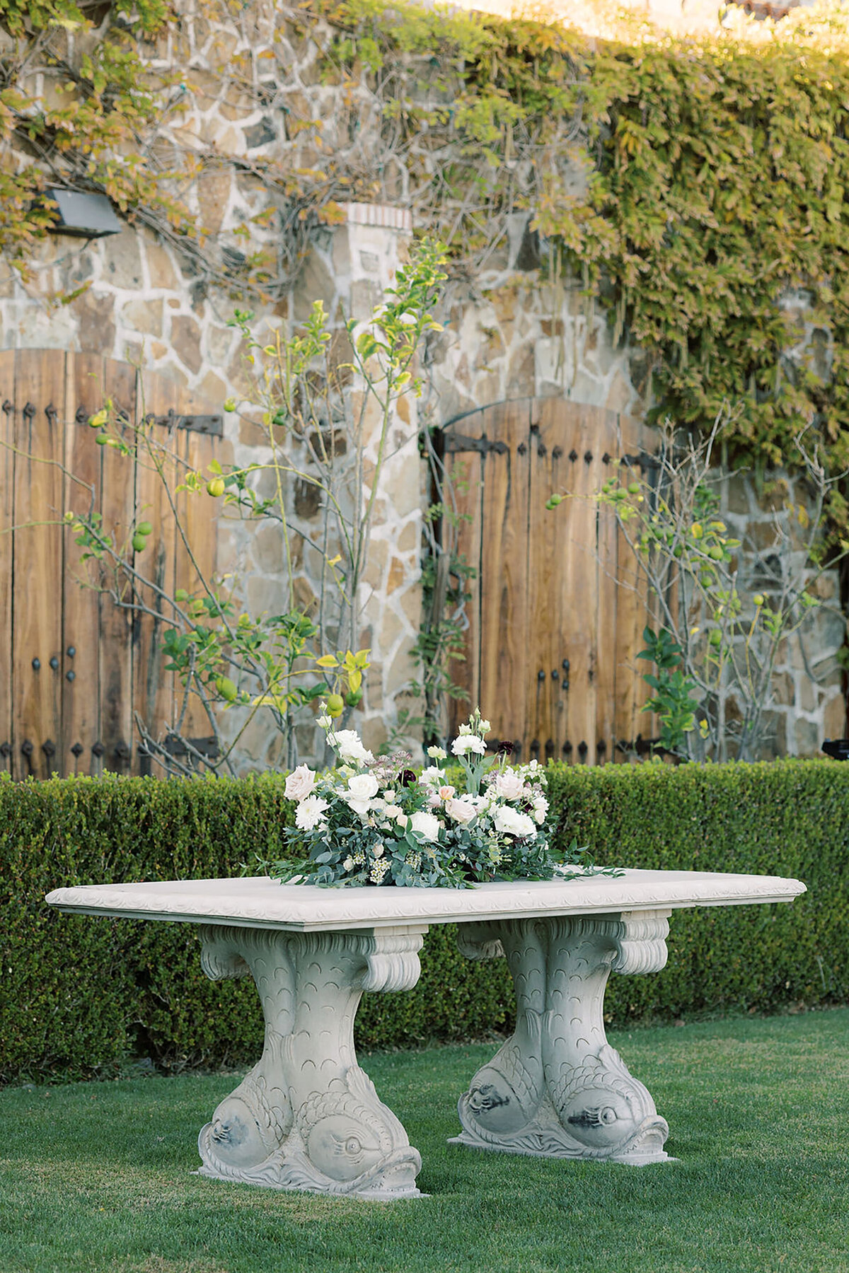 Classic White roses and Mauve Ranunculus