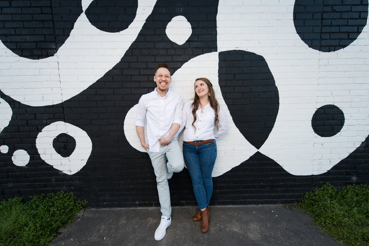 downtown norfolk engagement session in neon district