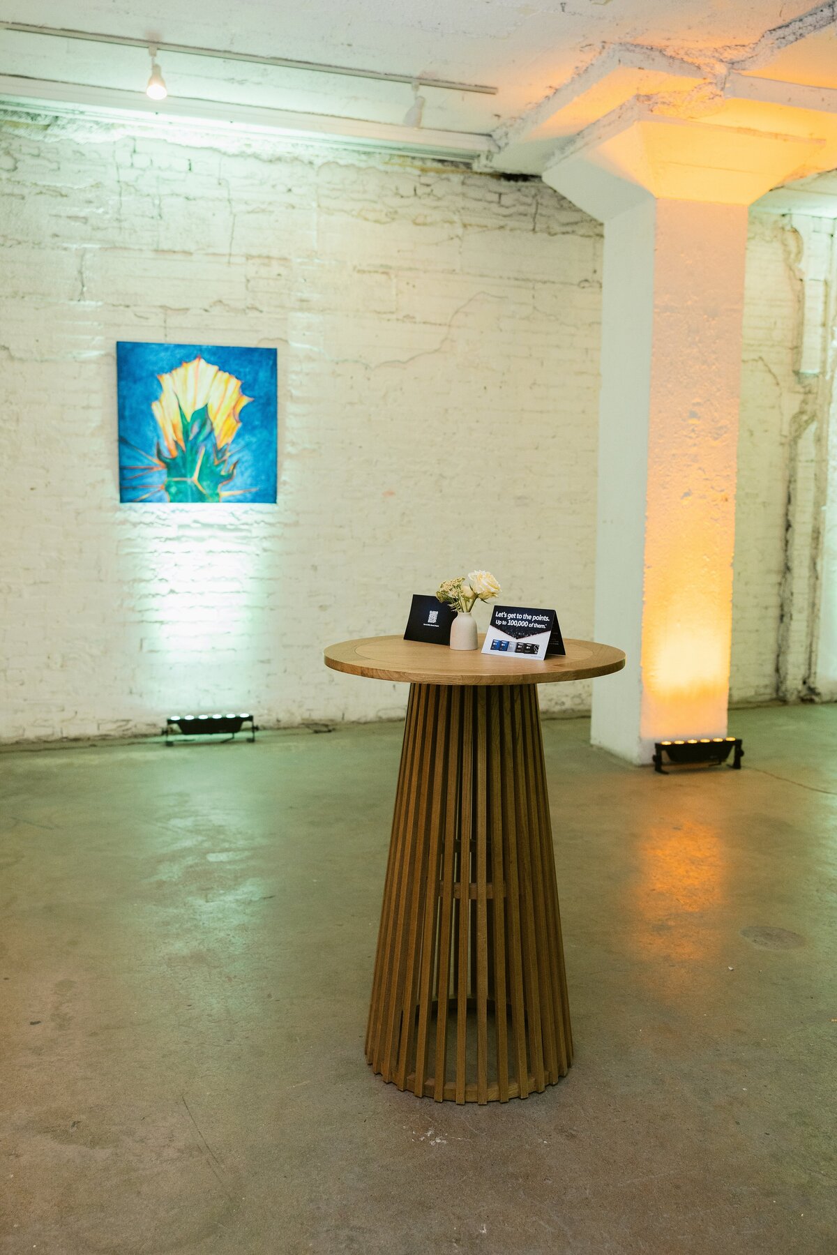 high top table at corporate cocktail hour