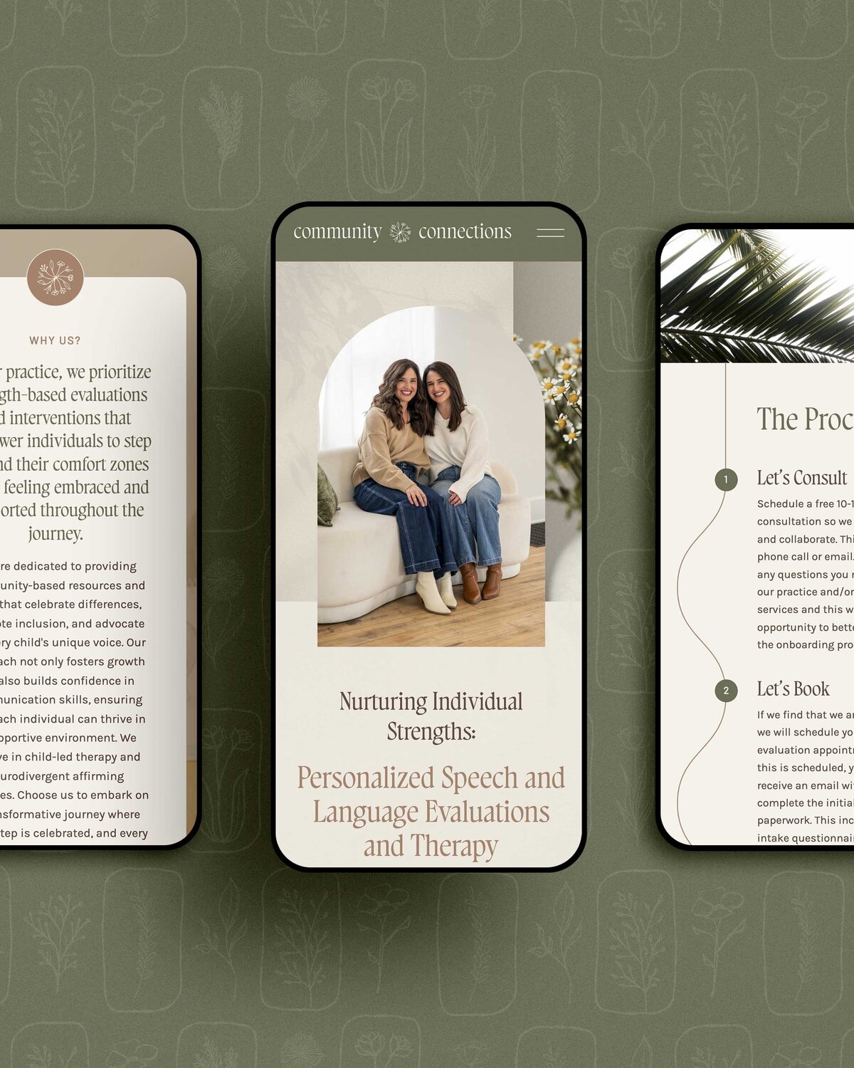 Mobile mockup for speech therapy practice