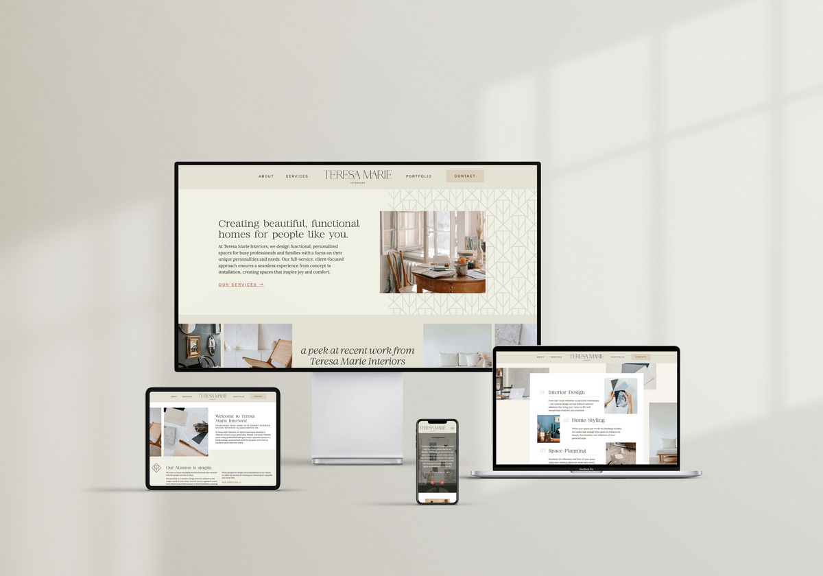 luxury brand and web design for an interior design studio with a calming and nature-inspired aesthetic