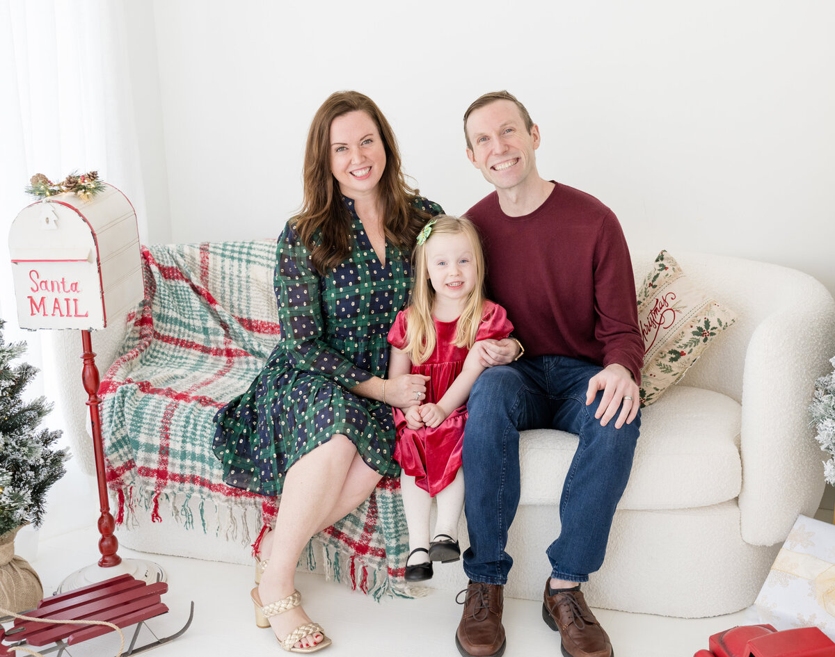 Christmas photos in studio in Stamford, CT