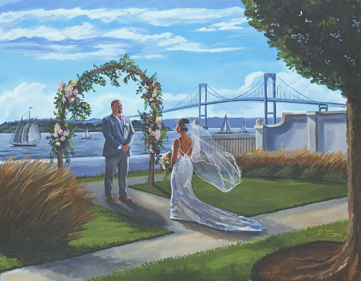 New England live wedding painting