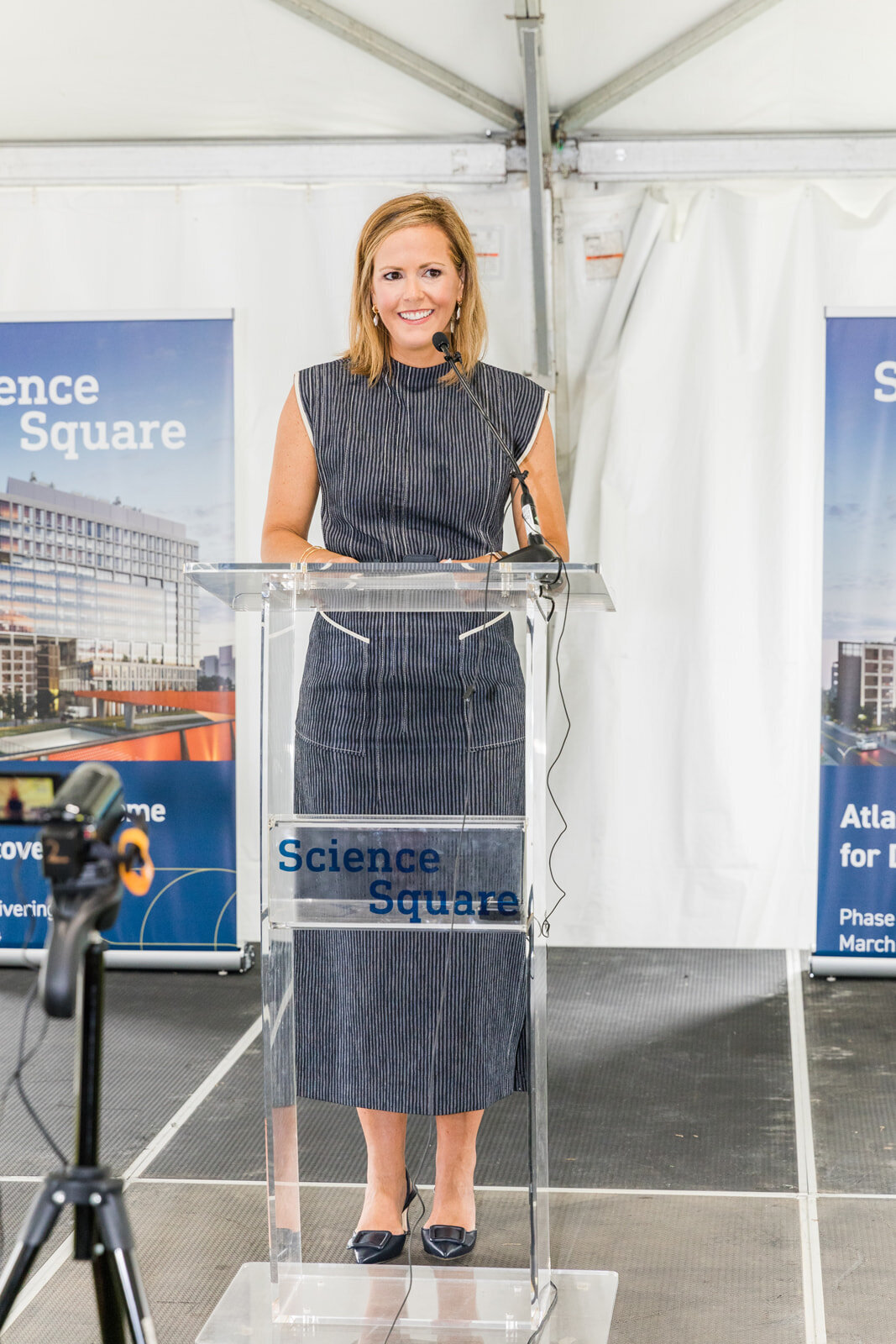 Speech during Georgia Tech Atlanta GA new building ground breaking event by photographer Laure Photography