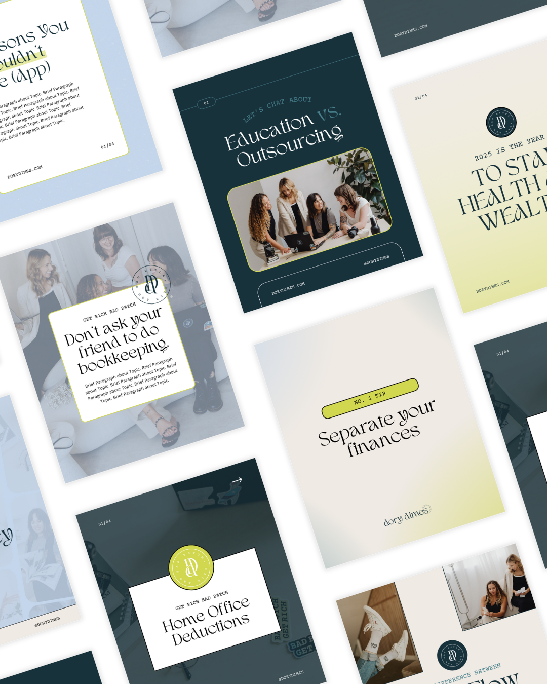 Custom Canva template mockup for bookkeeping business