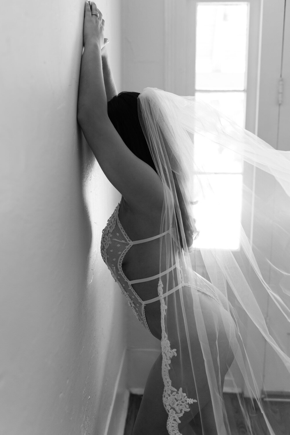 bridal boudoir veil